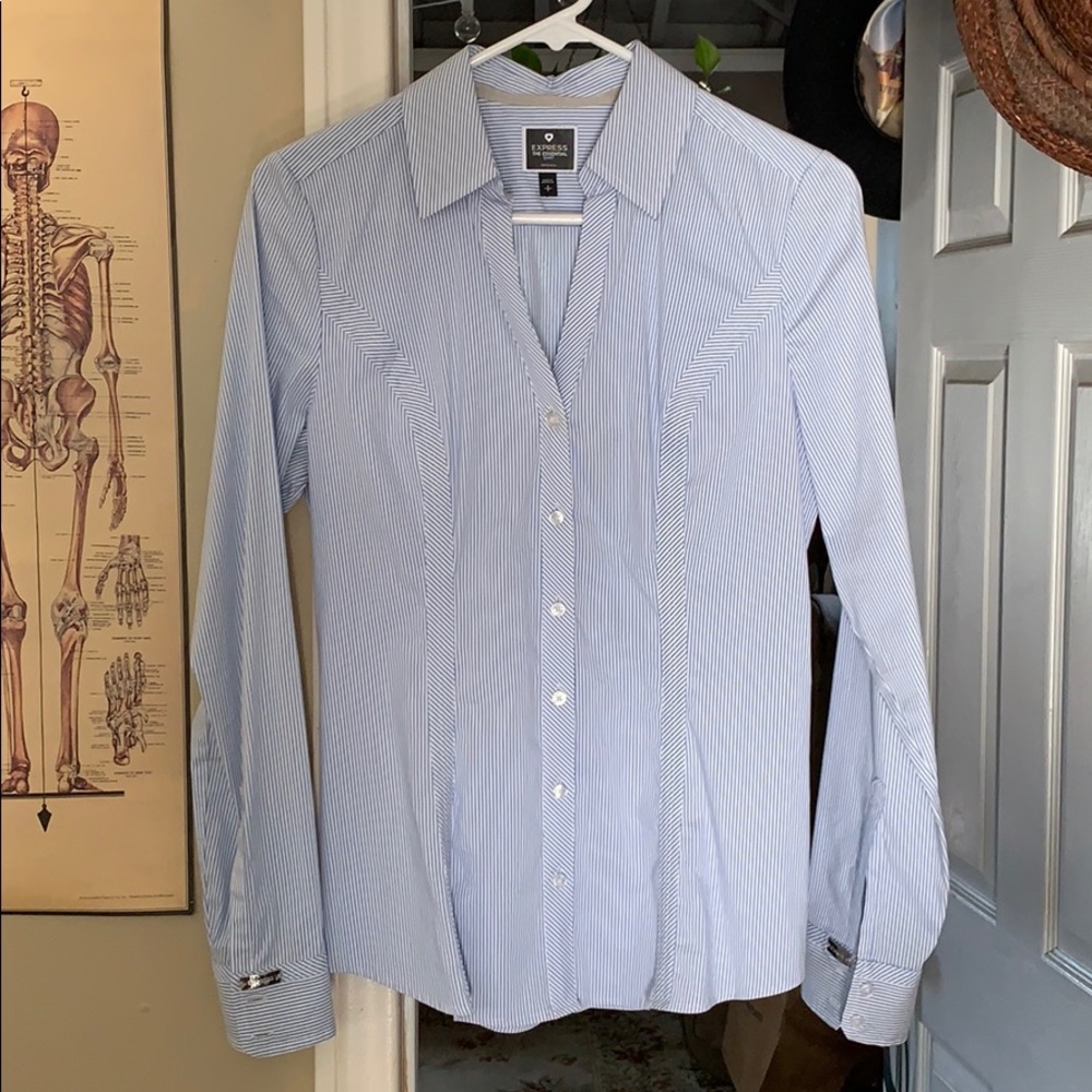 Blue striped Button down